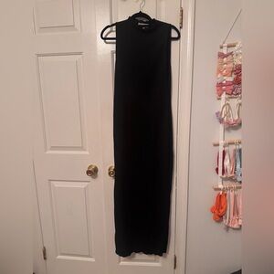 Fashion Nova Black Sheath Maxi Dress Mock Neck
